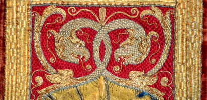 Panneau de chasuble brodé représentant la Circoncision, Italie vers 1520